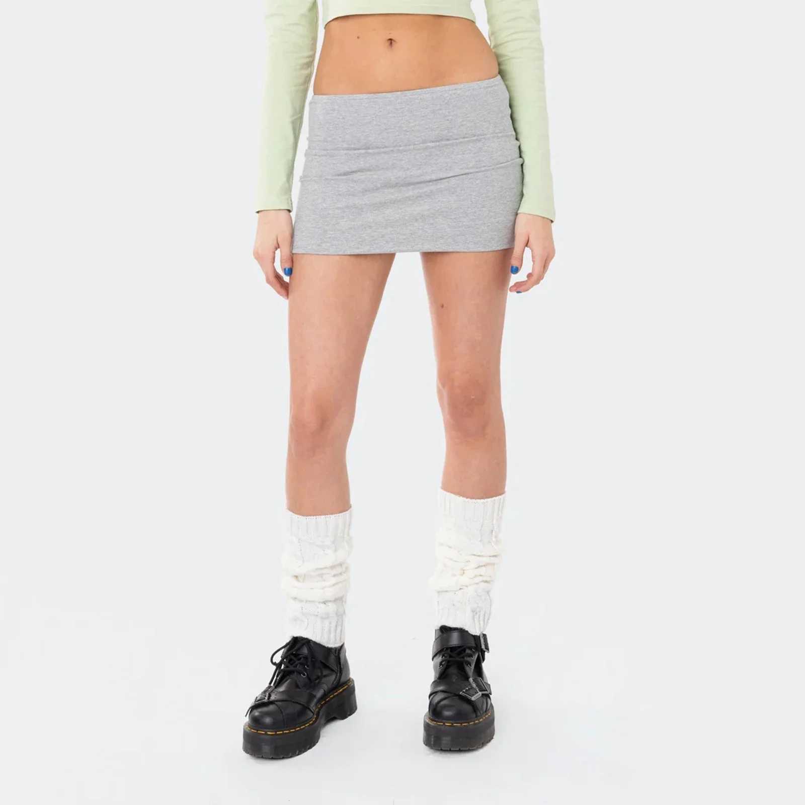 hiriginWomen y2k Aesthetic Low Waist Mini Skirts Slim Fit Solid A Line Bodycon Pencil Short Skirts Summer Sexy Club StreetwearXJ241221