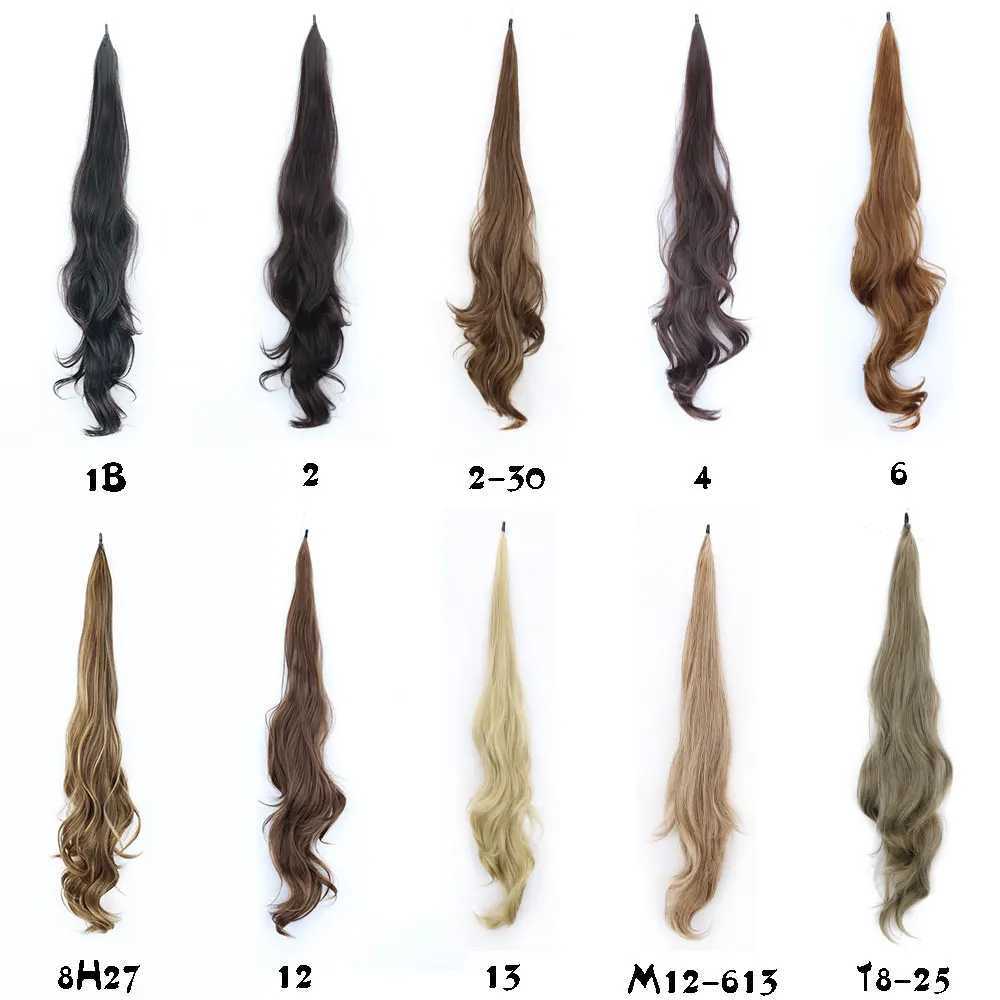 30Inch Synthetic PonyTail Long Wavy Layered Flexible Wrap Around Fake Pony Tail Hair Extensions Wave Hairpiece for WomenXJ241221