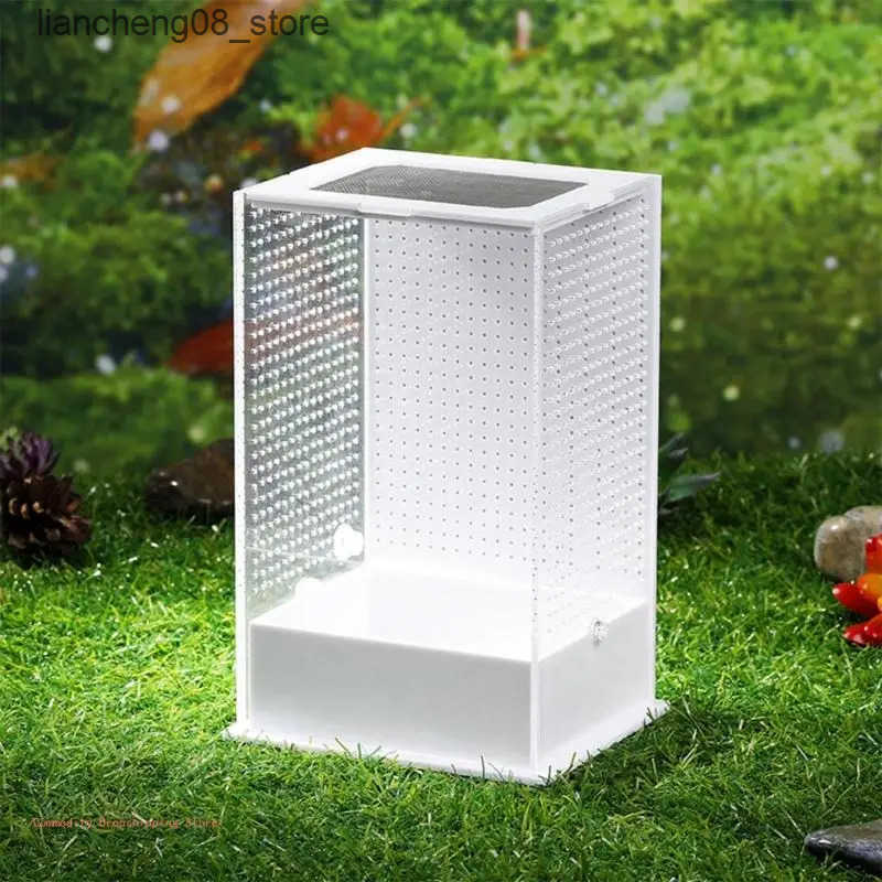 Other Pet Supplies Transparent acrylic mini insect jar - mini shell - breeding box for lizards hidden crabs geckos frogs L240910