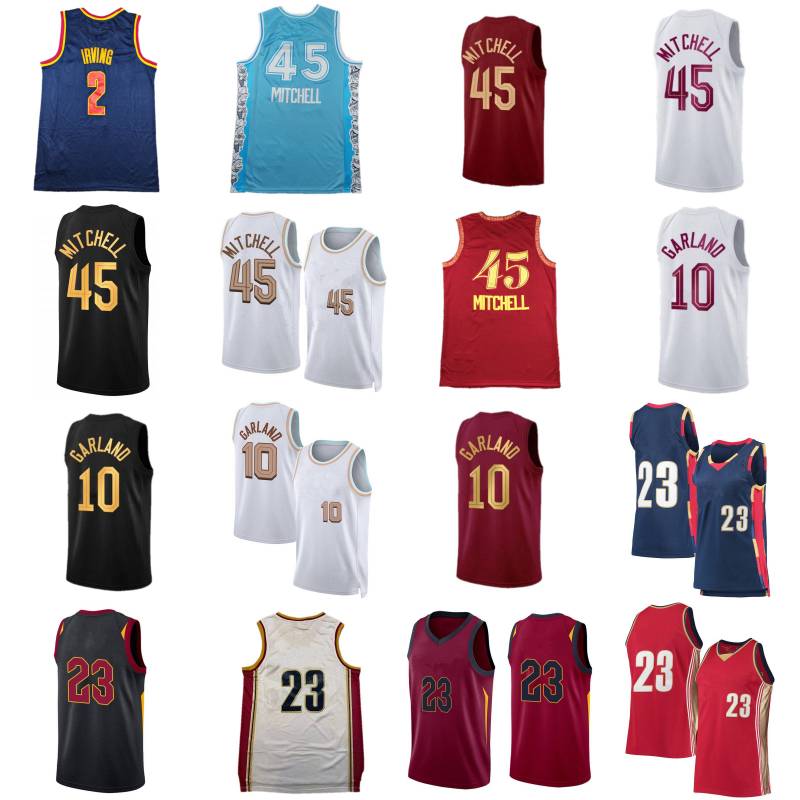 Donovan Mitchell City LeBron Kyrie Irving Basketball Jersey Mens 4 Evan Mobley 10 Darius Garland 23 Retro Shirt