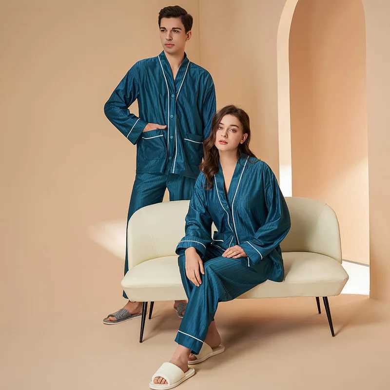 Womens solid color pajamas set couples lounge pajamas set womens pajamas two-piece set mens pajamas 3XL W241221