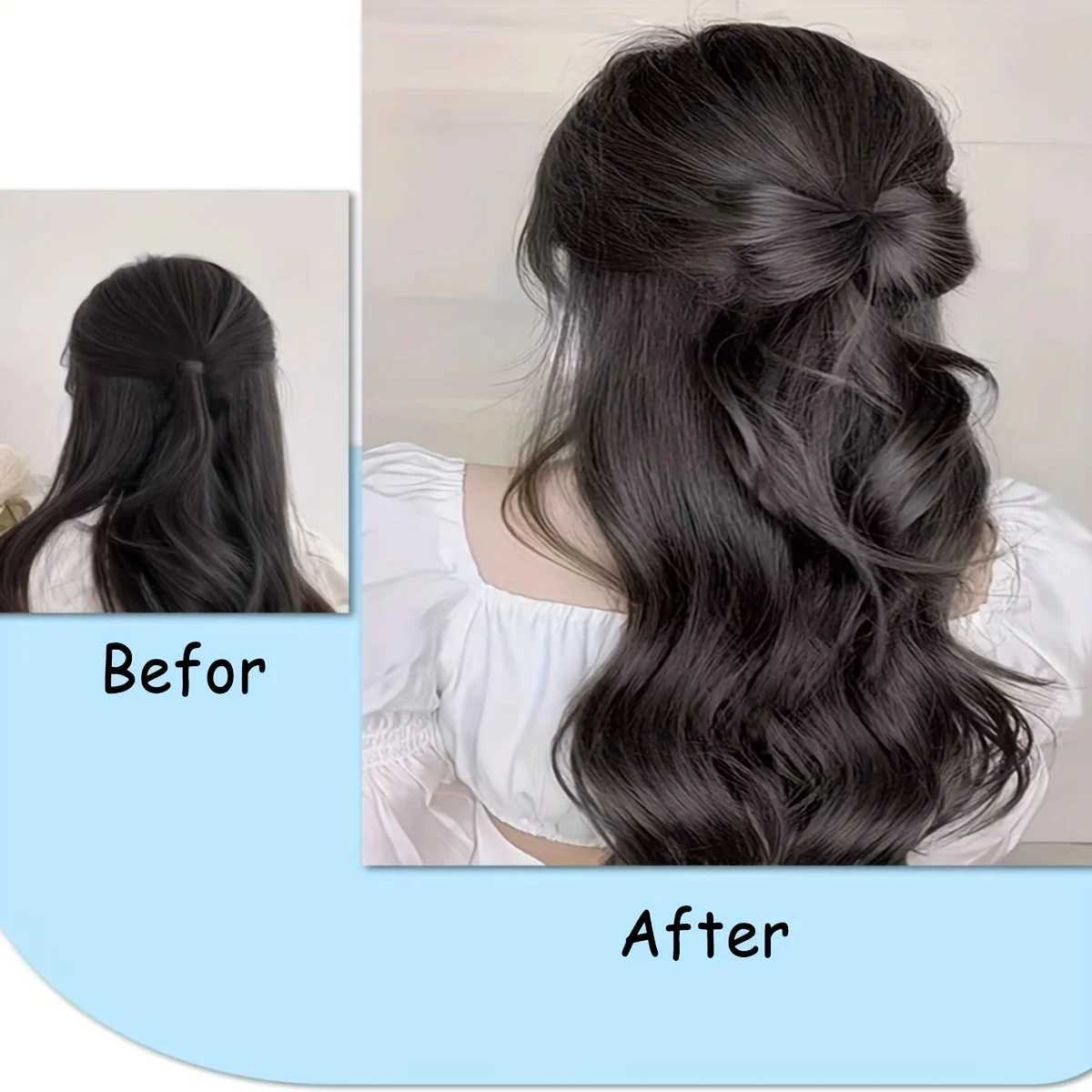 Synthetic Bowknot Claw clamp shape Hair Ponytail bun Clip In Hair Extensions Hair accessories suitable for womens daily useXJ241221