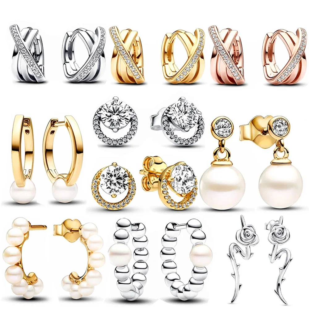 Silver Earrings With S925 Snake Certification, Open Ring, Pearl Ring, Women's Earrings, High Quality And Exquisite Jewelry Gifts, Free Shipping