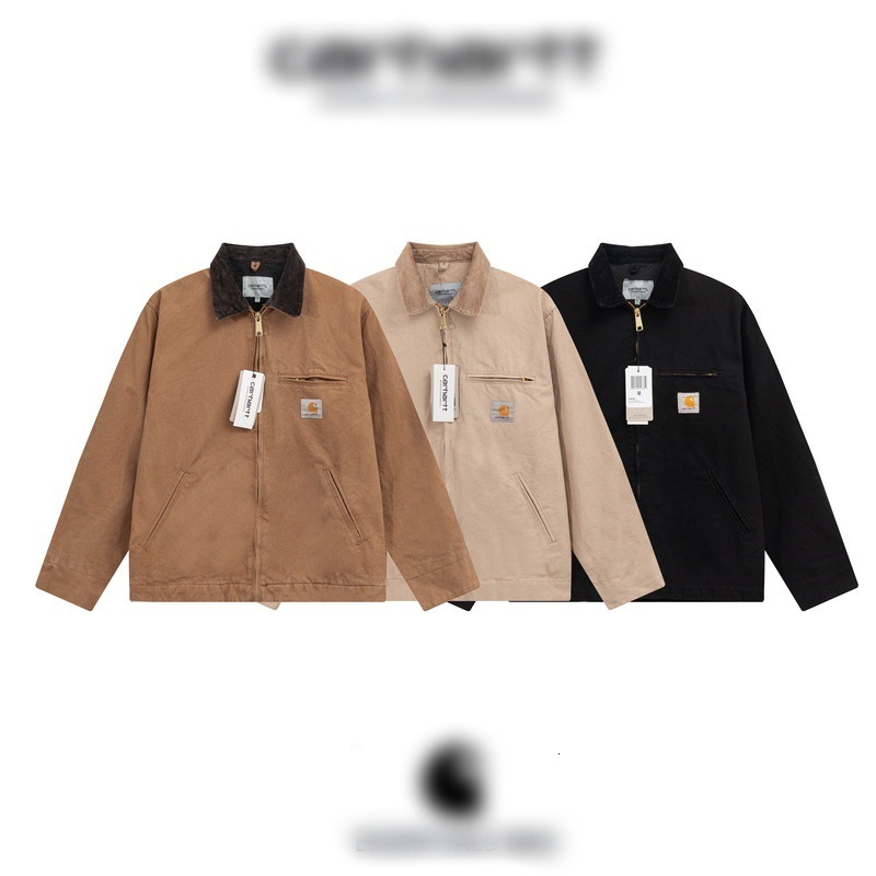 10a High Quality 25fw Designer Mens Carhartly Jackets Vintage Washed Canvas Jacket Lapel Fashion Brand Detroit Jackets Casual Loose Jackets Outwear Coats J97 Vk9q