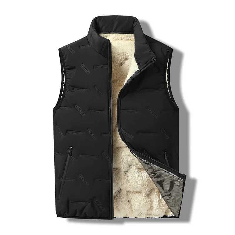 Mens Autumn Sleeveless Parka 2024 Winter Vest Jackets Casual Waterproof Vest Coats Mens Down Cotton Fleece Thick Thermal VestsXJ241221