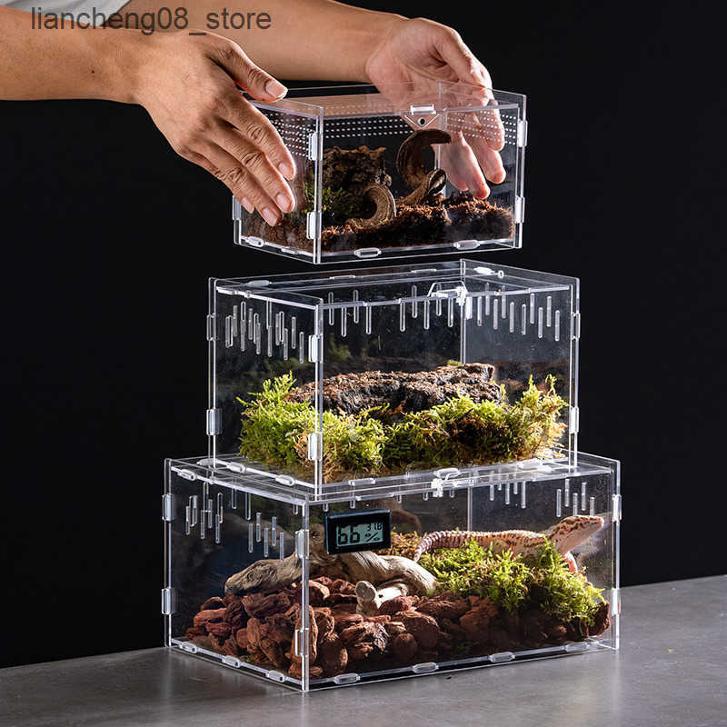 Other Pet Supplies Lightweight climbing pet feeding box eyelash horn guarding spider scorpion mantis crawler box assembly acrylic display feeding box 