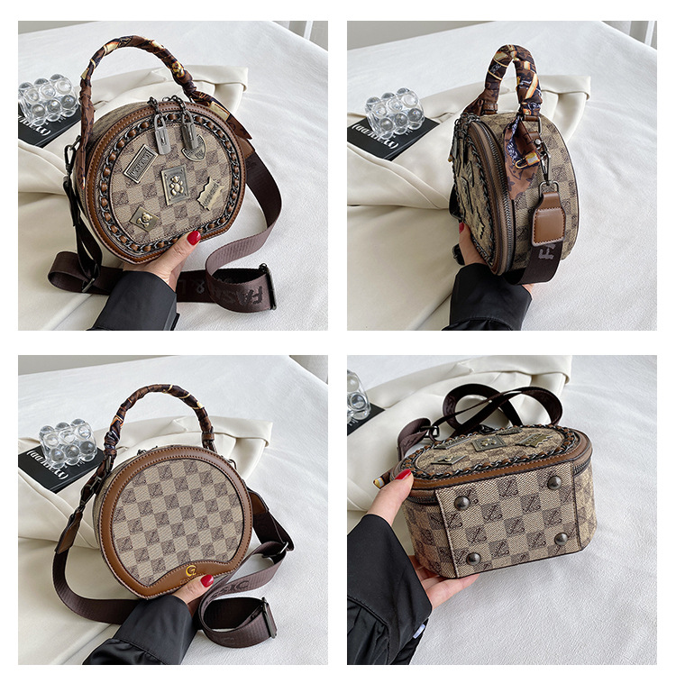 Free shipping Single Shoulder Bag for Women Round printing handbag single shoulder crossbody bag