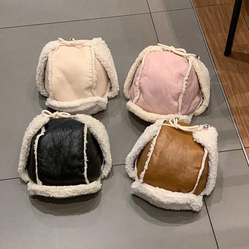 Lei Feng Hat Womens Winter Sheepskin Thick Warm Hat Ear Hood Protective Hat Leather Snow Hat with Ear Hood Windproof Warm Hat 241220