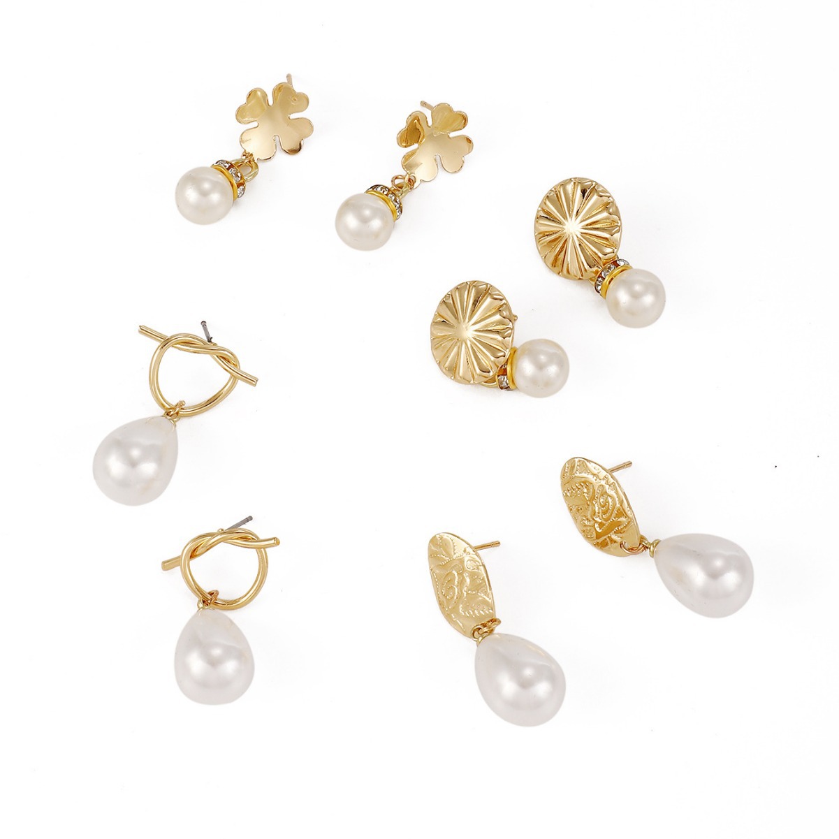 Chic Exaggerated Pearl Drop Earrings - Vintage Style from France