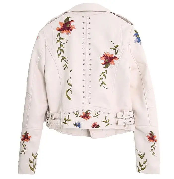 Fashion ed rivet PU Jackets Women Y2k Hip Hop Crop Tops Motor Jacket Leather Vintage Coat Winter Woman 241216