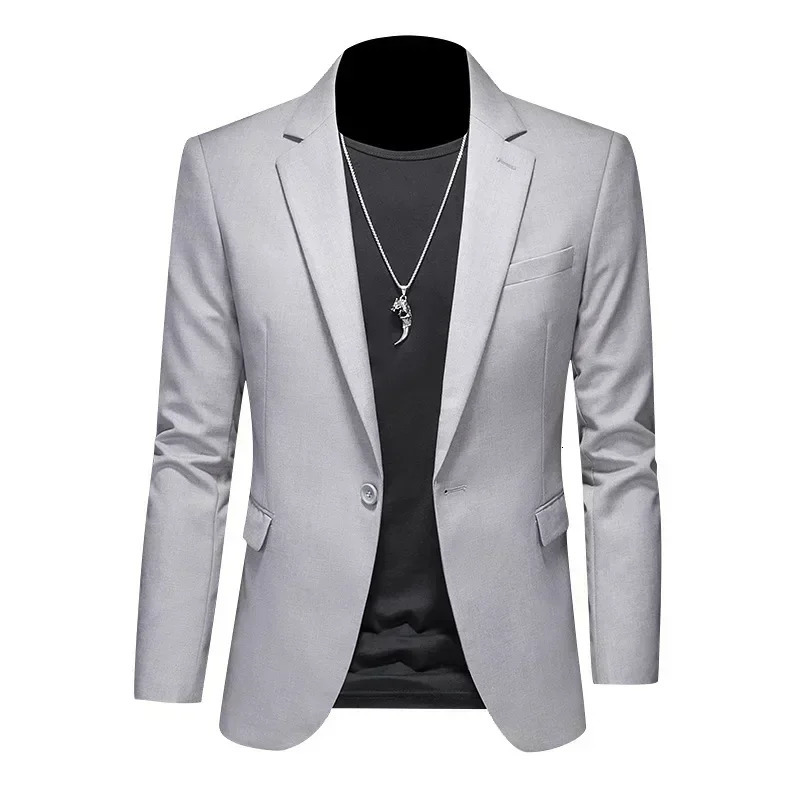 Fashion Mens Business Casual Blazer Black White Red Green Solid Color Slim Fit Jacket Wedding Groom Party Suit Coat M-6XL 241220