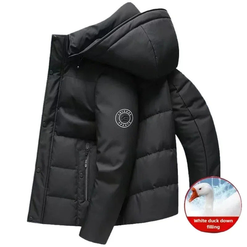 Winter Mens Down Jackets Thickened for Warmth Filled with White Duck Featuring A Hood and Windproof nMensCoat 241217