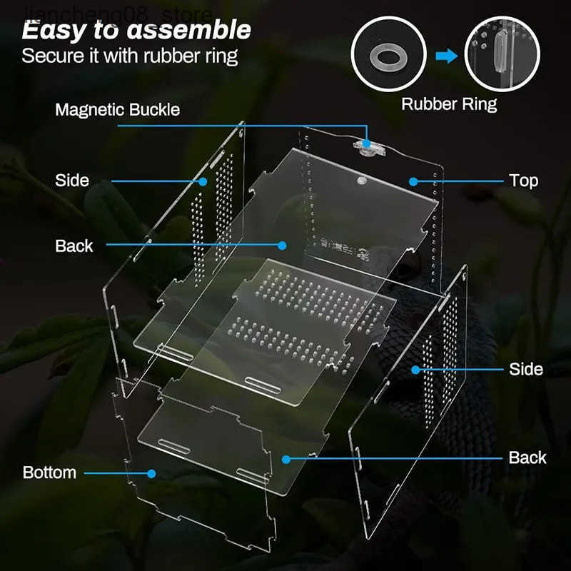 Other Pet Supplies Acrylic transparent reptile habitat breeding box reptile cage nano plant wolf spider shell dead dragon supply L240910