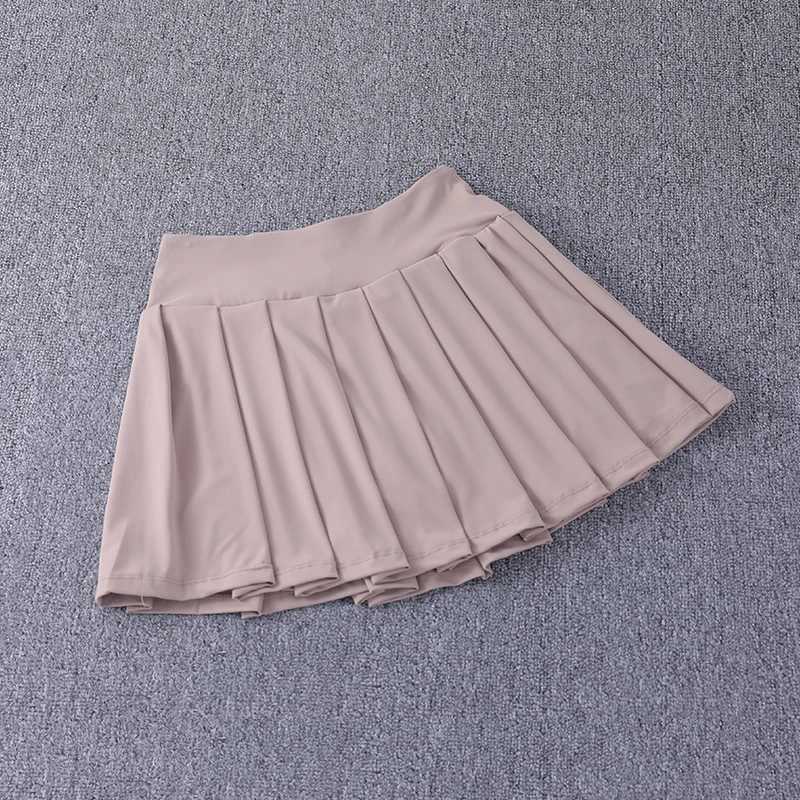 2024 New Best-Selling Pleated Nylon Spandex High Waisted Pocket Skirt With Anti Glare A-Line Sports Tennis SkirtXJ241221