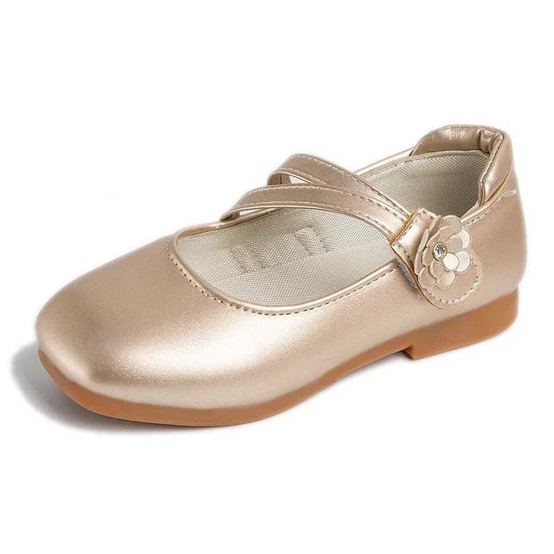 Sneakers Princess Girls Shoes Kids Leather Shoes For Medium Big Girl Children Casual Flats Floral Flowers Shoes For Wedding Birthday Show H241221
