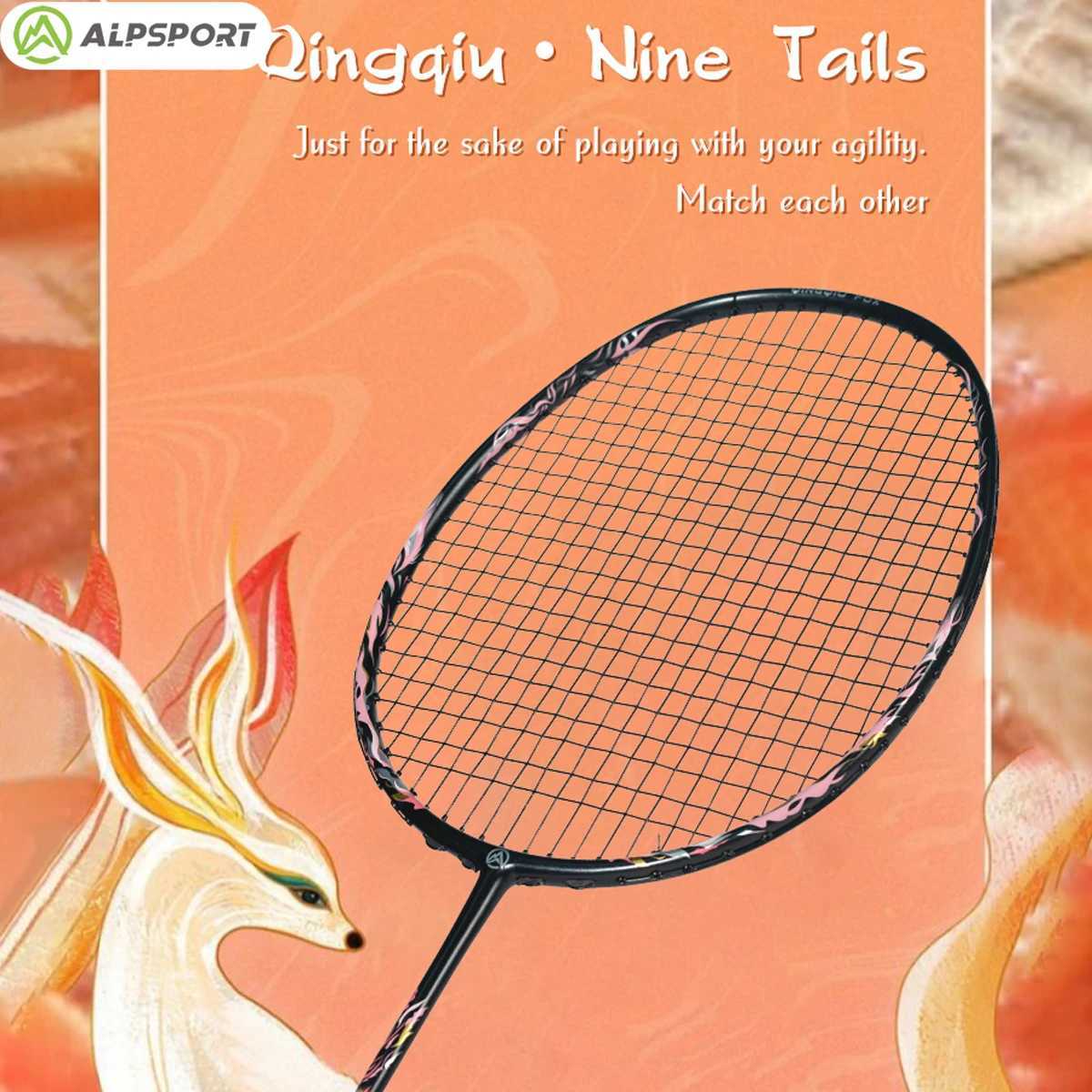 ALPSPORT AIR-FOX 8U badminton racket G6 Ultralight 62g T800 carbon fiber maximum 30 pounds black racket wholesale sports fitness HLW241221