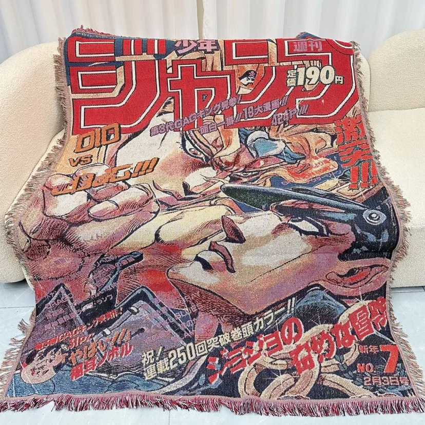 Anime Jo Throw Cotton Handmade Woven Blanket Tapestry Rug Home Decro Personalized Gift Beach Sofa Chair Cover Mat RugXJ241220