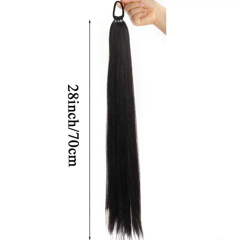 Ponytail Extensions Synthetic With Hair Tie Wrap Around Hair Braid Extensions Tail Rubber Band Hair Ring 28 Inch Ombre Braid DIYXJ241221