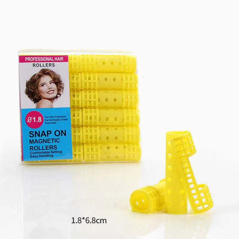 Snap on Hair Roller Hairdressing Home Use DIY Steam Perm Flexi Rods with Clips Clamps Magic Self-Adhesive Rollers 6 Size 241220