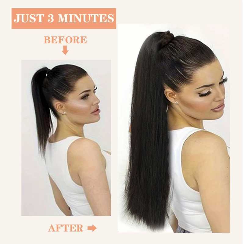 Synthetic Ponytail Extension Pony Tail With Hair Tie Long Yaki Straight Braiding Hair Ponytail DIY Braided For Women Daily LifeXJ241221