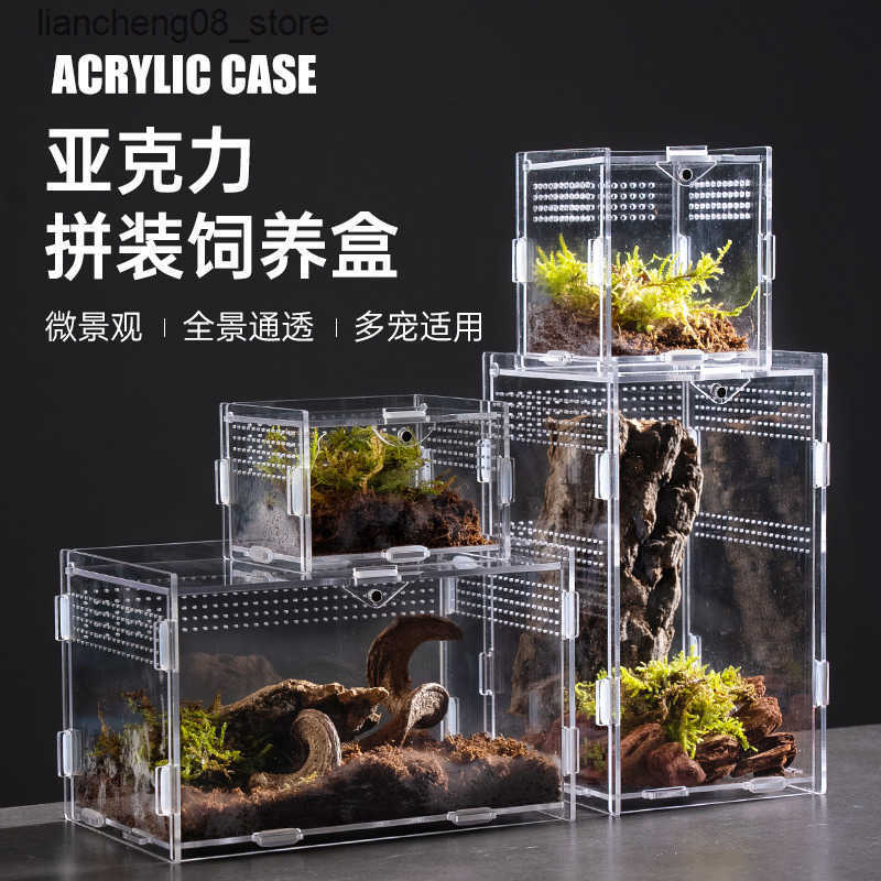 Other Pet Supplies Lightweight climbing pet feeding box eyelash horn guarding spider scorpion mantis crawler box assembly acrylic display feeding box 
