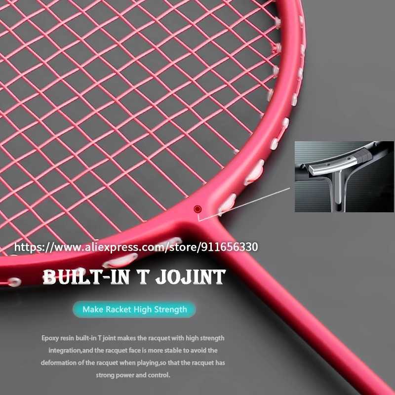 Training heavy-duty 00% carbon fiber badminton racket G4 high tension 34LBS professional 20G 50G 80G 20G attack racket bagW241221