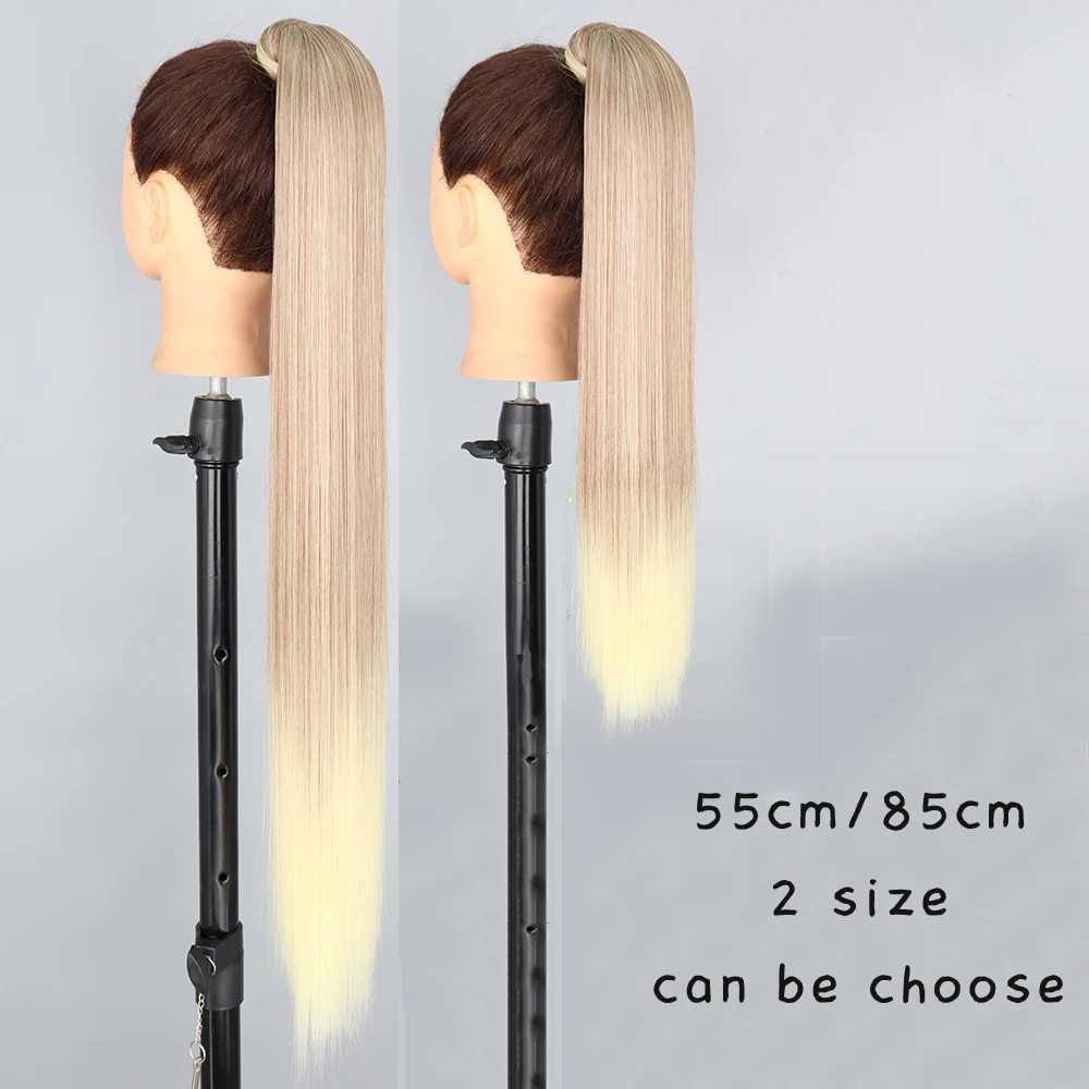 AZQUEEN Straight Synthetic Hairpiece With Ponytail 85cm Super Long Wrap Around Clip In Hair Extensions Pony Tail For Daily WearXJ241221
