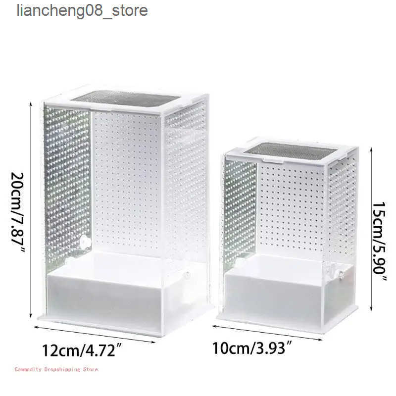 Other Pet Supplies Transparent acrylic mini insect jar - mini shell - breeding box for lizards hidden crabs geckos frogs L240910