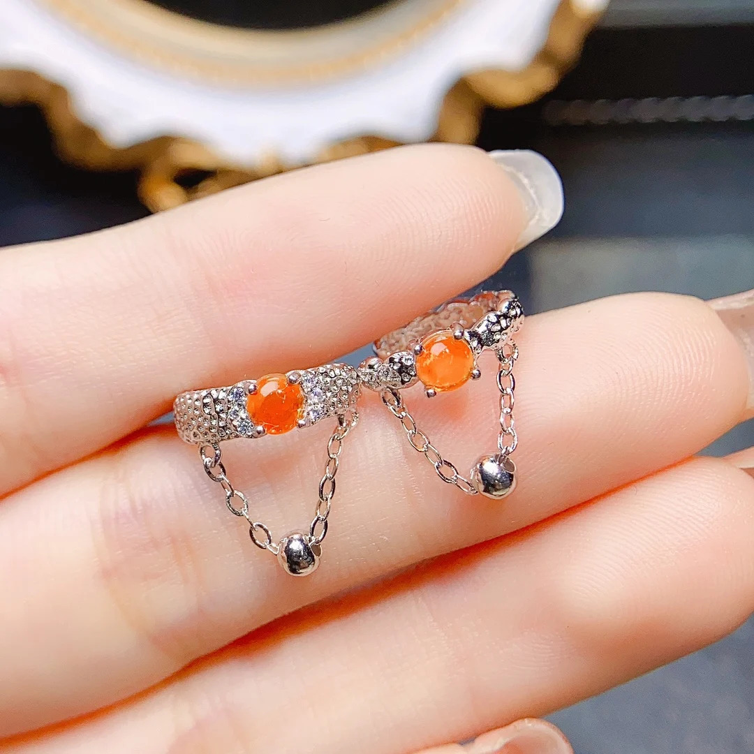 Natural Opal C Cuff Earrings 925 Sterling Silver Natural Orange Fire Opal Ear Cuff Hoop Earrings For Women Gift 241220
