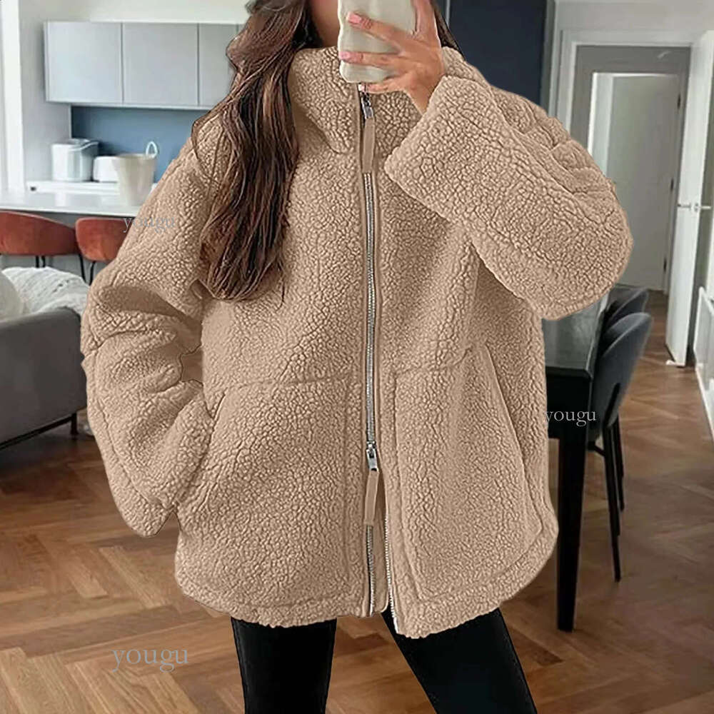 Autumn Winter Coat For Women Oversize Long Teddy Bear Warm Thicken Fleece Faux Fur Coats Winter Jacket Women Long Sleeve Tops 241008