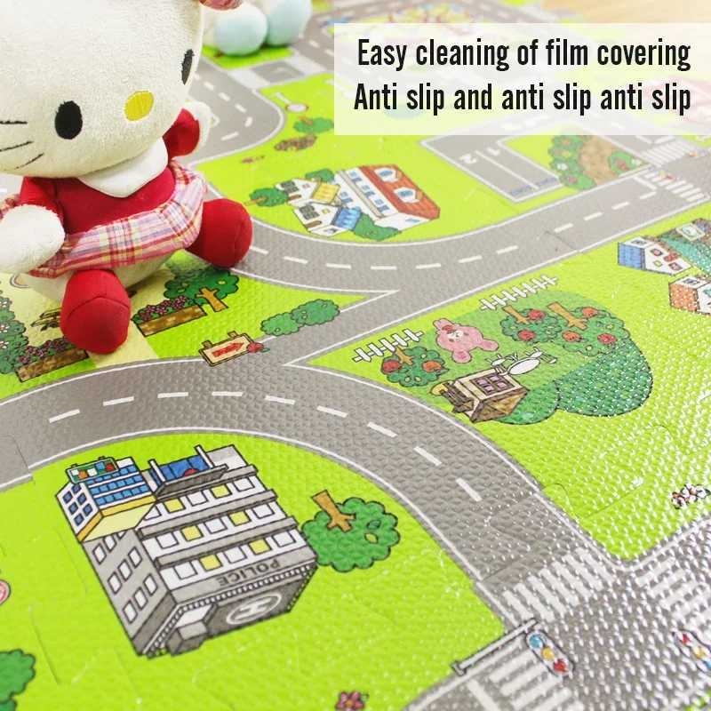 Baby game mat 9 pieces/batch Childrens carpet game mat Childrens carpet Soft floor toy Road traffic Soft floor Home decoration EVA Childrens foam puzz