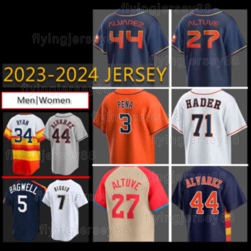 44 Yordan Alvarez Baseball Jersey Jose Altuve 3 Jeremy Pena Nolan Ryan Jeff Bagwell Josh Hader Ronel Blanco Yainer Diaz astros Mauricio Dubon Framber Valdez Kaleb Ort