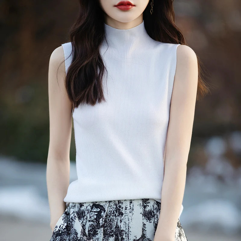 Spring and summer Cashmere Vest Women Sleeveless Soft Ladies Knit 241218