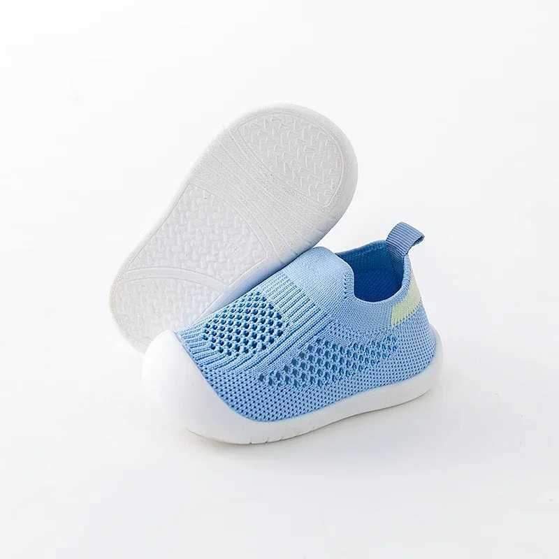 Sneakers Spring Popular New Baby Shoes Mesh Knit Breathable Kid Girls Boys 0-3T Summer Slip-On Casual Sneakers Toddler Non-Skid Prewalker H241221