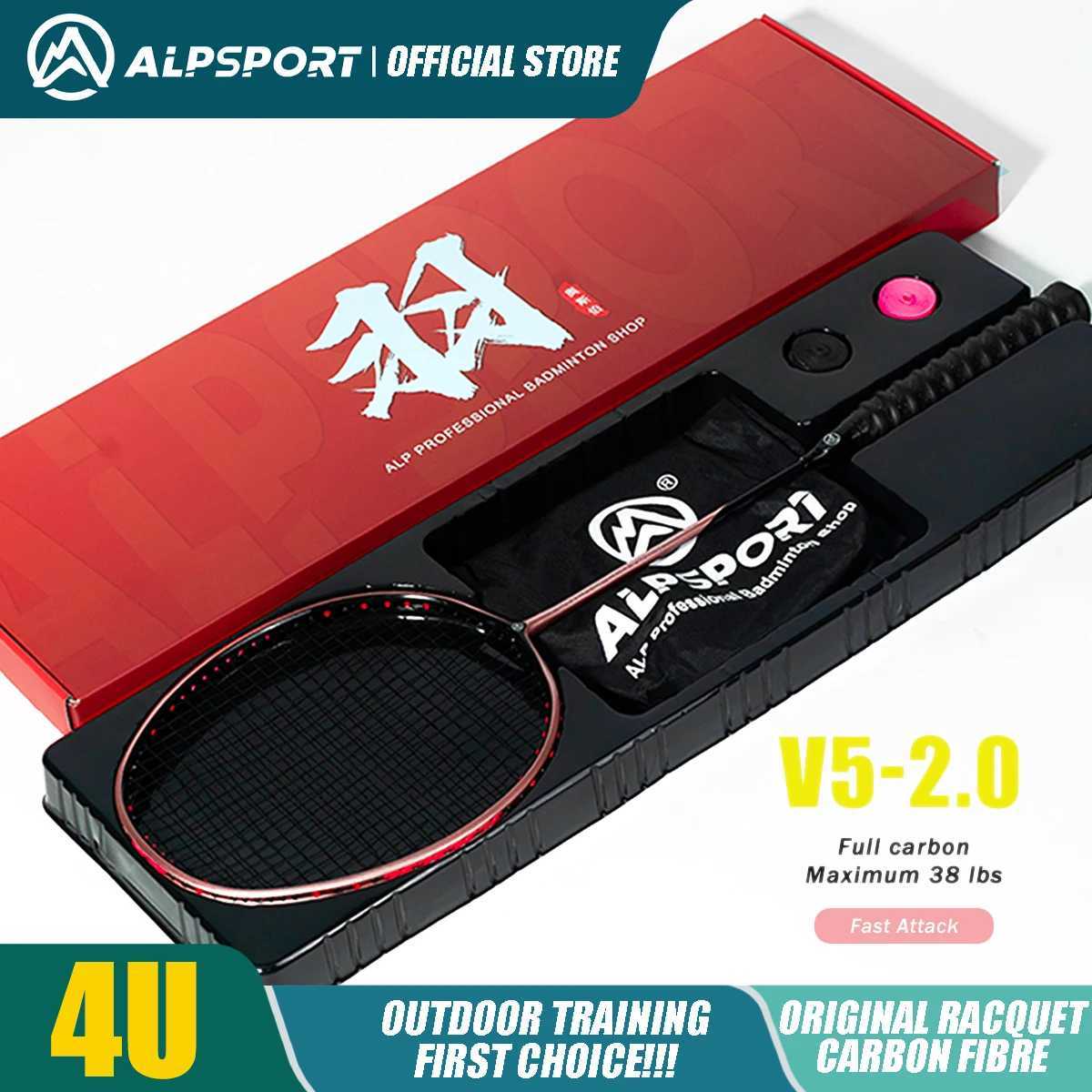 ALPv5 2.0 4U Ultra Light Attack Badminton Rack New Fish Mouth Cone Rack Rose Gold Solid Color Does Not Lower YonexW241221