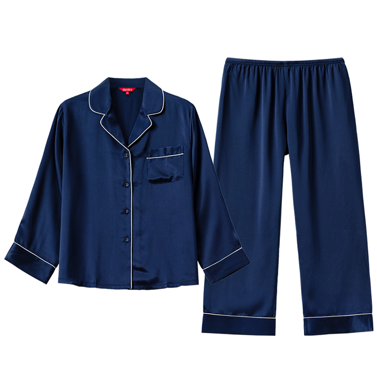 Chic Real Silk Women's Bedroom Ensemble Featuring Soft Nightdress and Coordinating Bathrobe