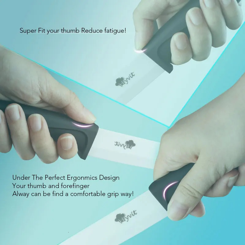 Ceramic knife kitchen 3 4 5 6 inches chef cooking setpeeler white zirconia blade multi-color handle high-quality 241220