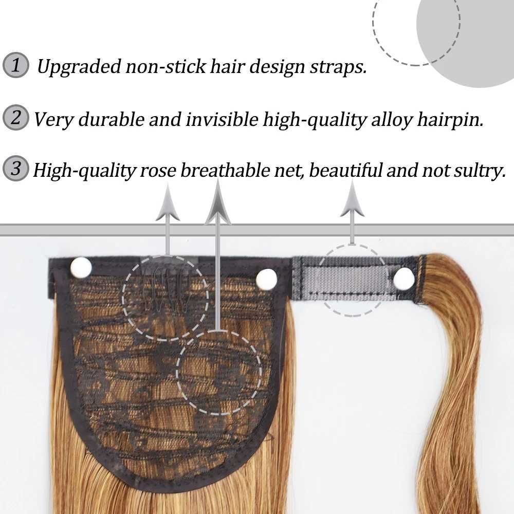 Synthetic Ponytail Extensions Wrap Around Clip In PonyTail Hair Hairpiece Long Straight Hairstyle For Women 22Inch/32InchXJ241221
