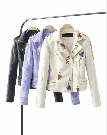 Fashion ed rivet PU Jackets Women Y2k Hip Hop Crop Tops Motor Jacket Leather Vintage Coat Winter Woman 241216