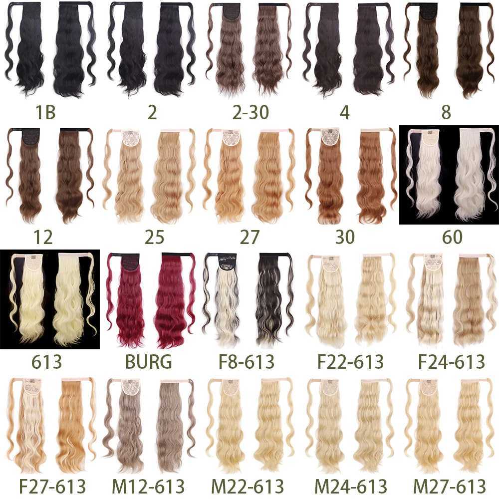 XINRAN Synthetic Long Hollywood Wave Ponytail Extension Wrap Around Ponytail Clip in Hair Extensions for Women Black Blonde RedXJ241221