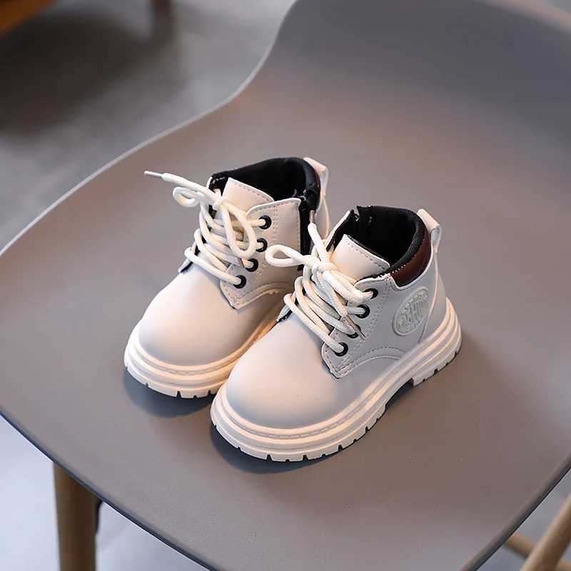 Sneakers Girls PU Leather Boots Kids Ankle Boots For Boys Children Soft Sole Boots Non-slip Outdoor Shoes Fashion Toddler Kids Short Boot H241220
