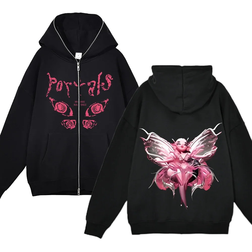 Melanie Martinez Full Zipper Hoodie Portal Tour Album Printed Sportswear Hip Hop Street Clothing Jacket Mens Casual 241211