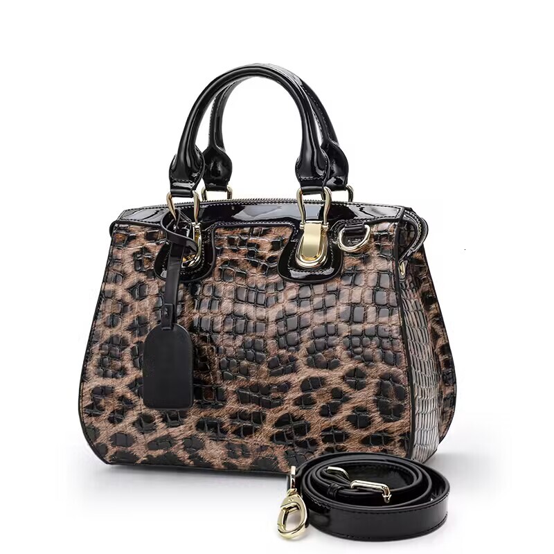 Aidrani Trendy Original Design Women's Handbag, Made Of High-Quality Cowhide, Large Capacity Leopard Print Color