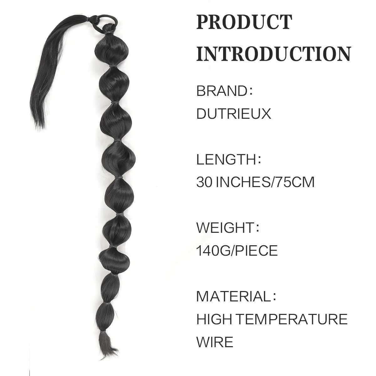 Synthetic African Fluffy Ponytail Hair Extensions-Extended Long Braid with Bubble Ponytail for Voluminous Look Hair AccessoriesXJ241221