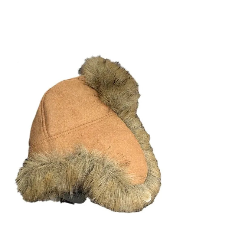 High quality Y2k leopard print faux fur Lei Feng hat for winter outdoor suede ear protection warm and unisex Russian hat 241220