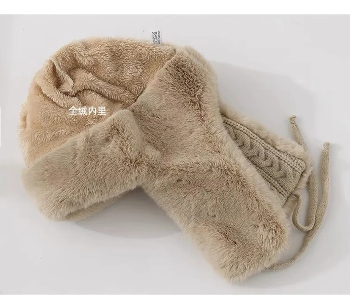 Long ear protection Lei Feng hat womens knitted hat winter bicycle warm and cold resistant Korean version 241220