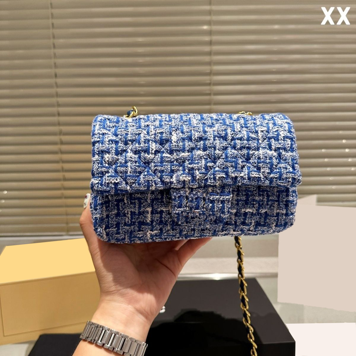 10A mirror quality women tote Designer Bags Crossbody bag designer Classic Tweed Quilted Brand Fashion Woman Gold Chain Flap Shoulder Quality Lady Woolen Bag