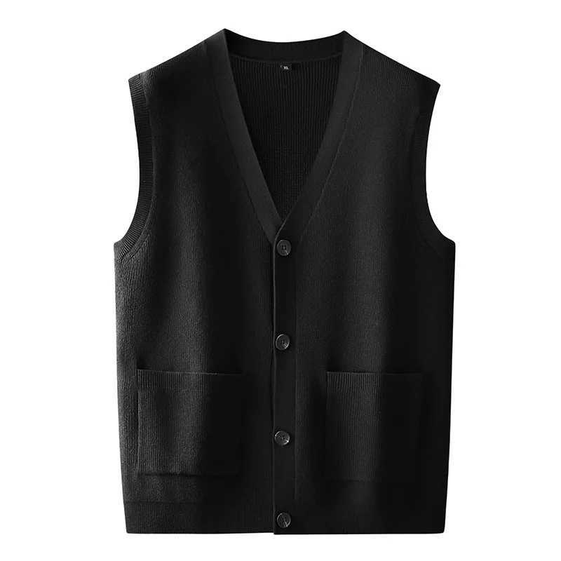 New Arrival Fashion Suepr Large Autumn Mens V-Neck Knitted Cardigan Vest Fashion Sweater Plus Size XL 2XL 3XL 4XL 5XL 6XL 7XLXJ241221