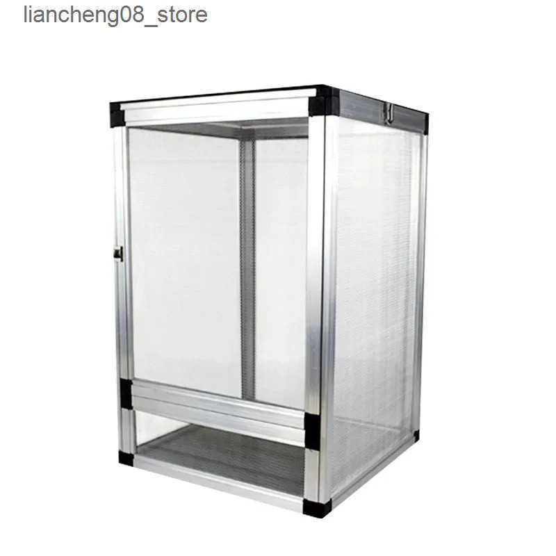 Other Pet Supplies Reptile detachable habitat tank terrace transparent aluminum air curtain cage front door panoramic lizard chameleon L240910