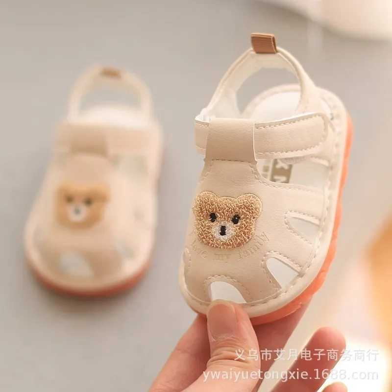 Sneakers 0-2 year childrens whistle shoes baby sandals summer childrens sandals baby boys and girls cartoon soft sole anti-collision sandals H241221